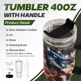 Hunting Tumbler with Handle for Men, Hunter Gifts for Men Dad Grandpa Husband Boyfriend, 40oz Stainless Steel Insulated Tumblers Hunters Gift for Birthday Christmas Fathers Day